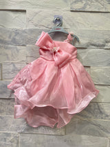 "Pink Baby Dress with Elegant Bow – Perfect for Special Occasions"
