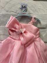 "Pink Baby Dress with Elegant Bow – Perfect for Special Occasions"