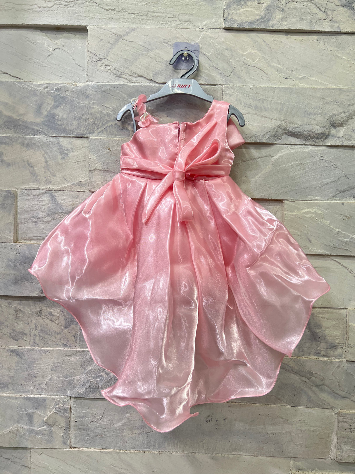 "Pink Baby Dress with Elegant Bow – Perfect for Special Occasions"