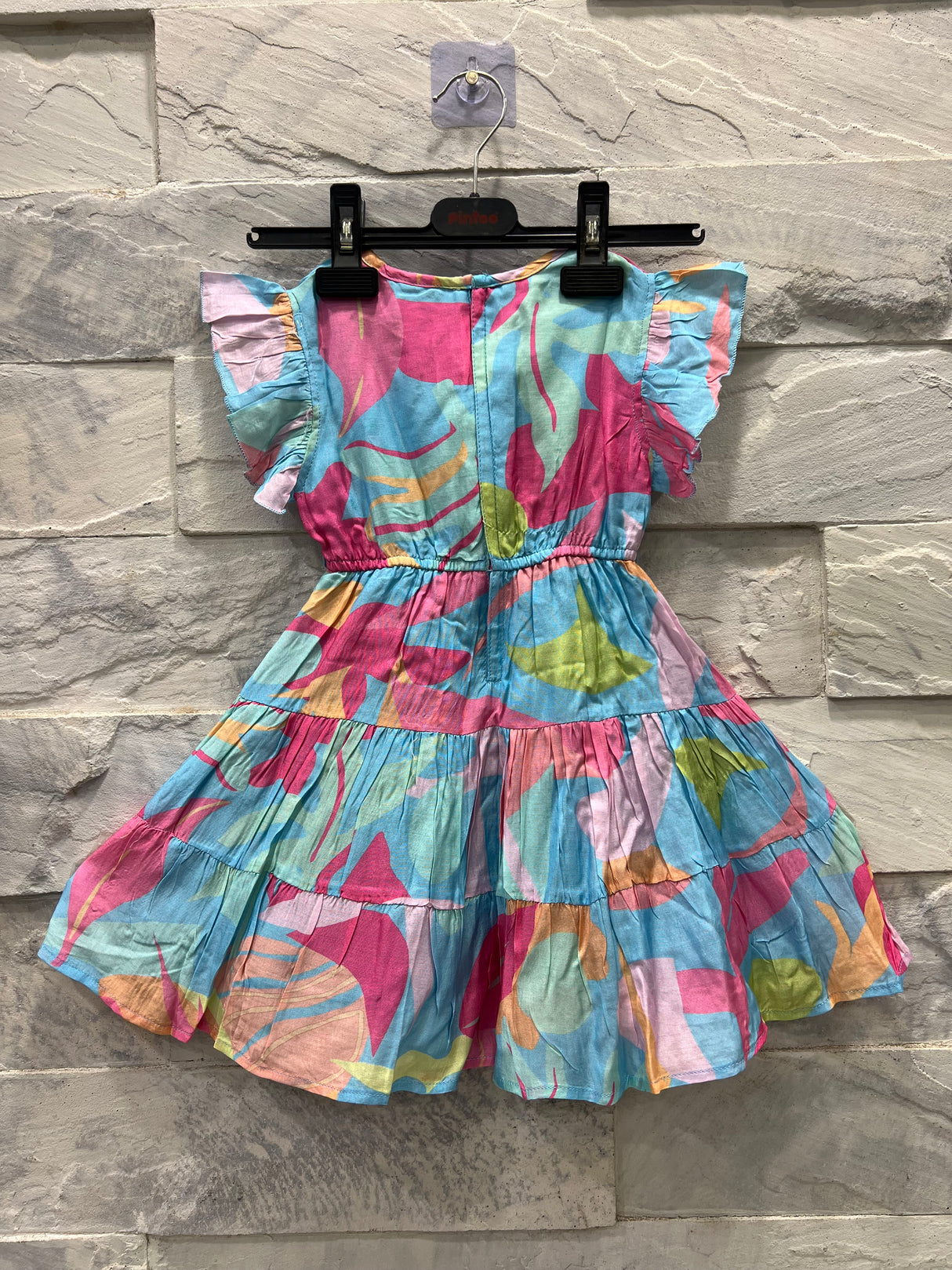 Girls printed floral Cotton Dress – Multicolor