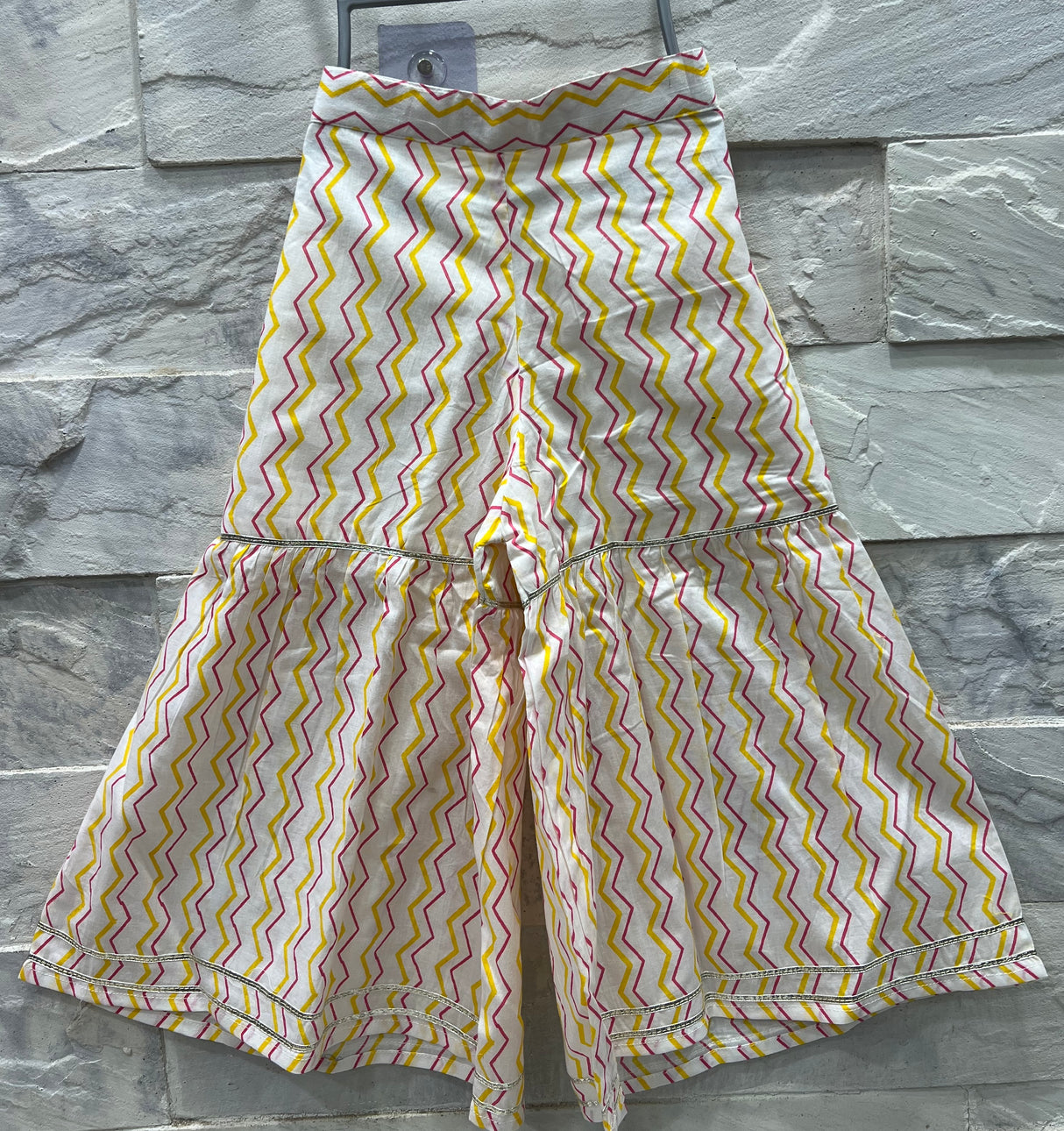 Girls' Yellow Floral Ethnic Set with Sharara & Dupatta