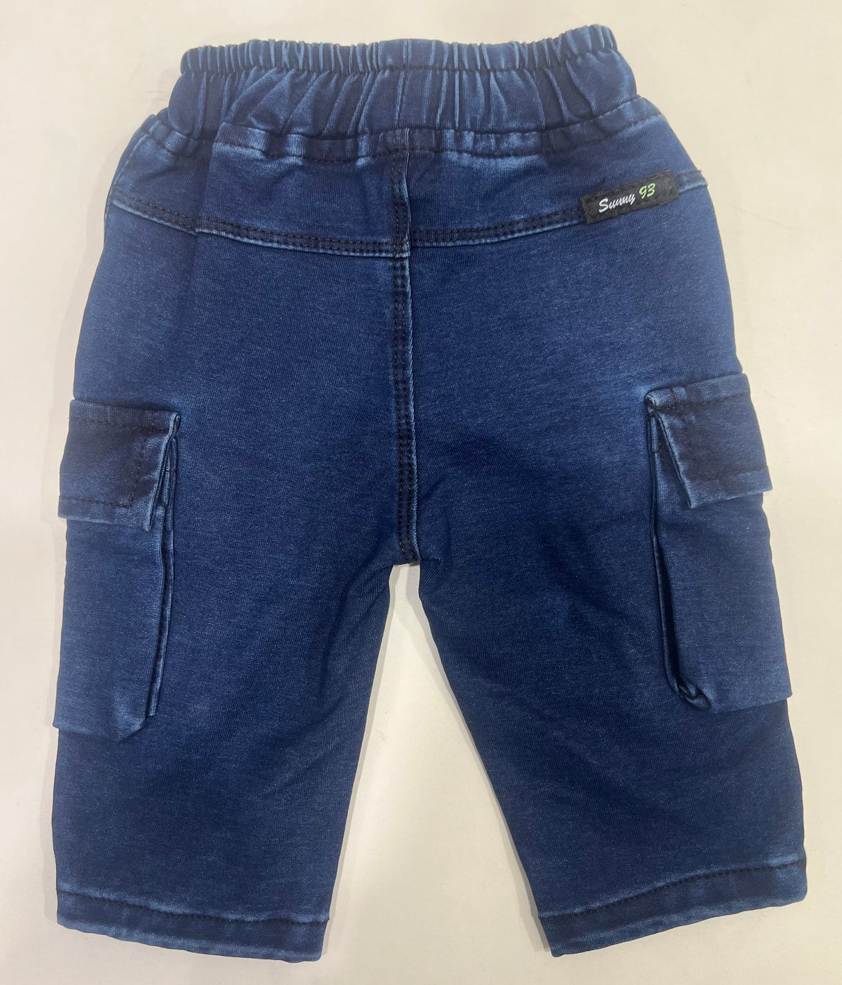 Kids Denim Cargo Jogger Pants - Blue