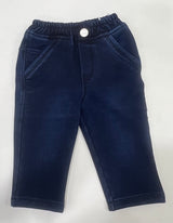 Boys' Navy Blue Cotton Pants – Stretchable Slim Fit Trousers