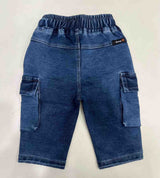 Kids Denim Cargo Jogger Pants - Light Blue