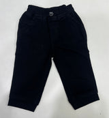 Boys' Black Stretch Cotton Pants – Casual Slim Fit Trousers