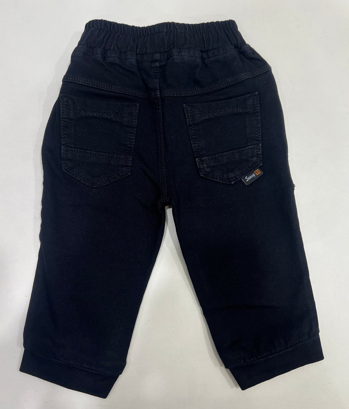 Boys' Black Stretch Cotton Pants – Casual Slim Fit Trousers