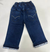 Boys' Stretchable Blue Denim Jeans – Cuffed Slim Fit Jeans
