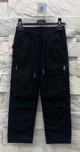 Boys' Black Utility Cargo Jogger Pants – Stylish & Comfortable Everyday Wear