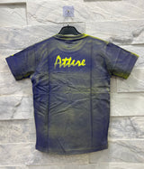 Boys Graphic T-shirt with Smile Face Pocket & Neon Accents – Casual Streetwear for Kids