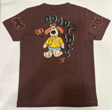 Kids Brown "Good Times" Cartoon Bear printed T-Shirt