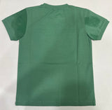Boys Green Printed Cotton Blend Regular T-Shirt