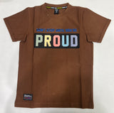 Kids Brown PROUD Print T-Shirt