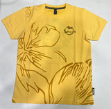 Kids Yellow Floral Graphic T-Shirt – "Be Humble" Design