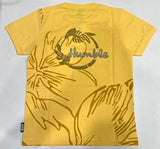 Kids Yellow Floral Graphic T-Shirt – "Be Humble" Design