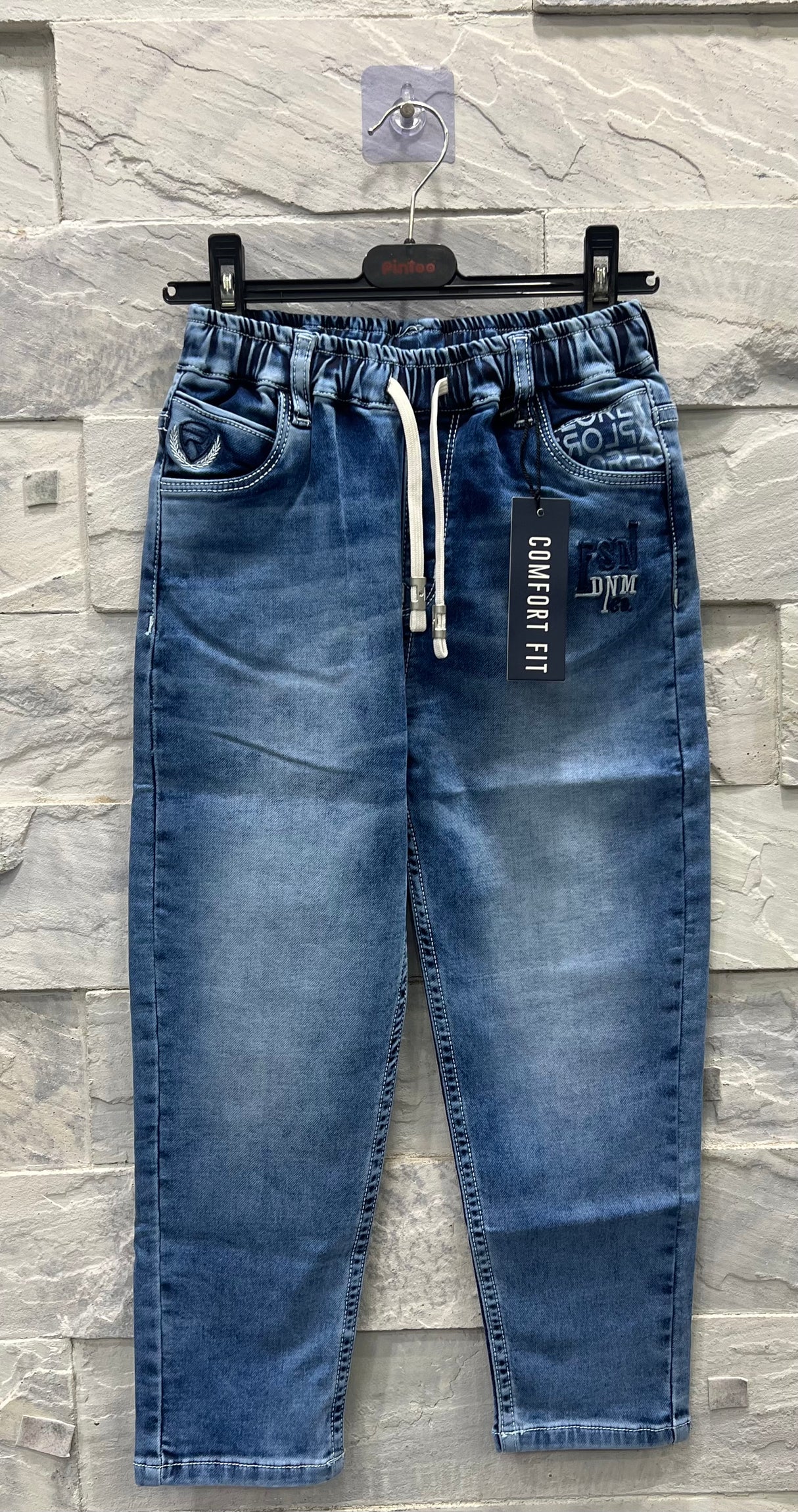Boys Blue Denim Jeans – Comfort Fit with Drawstring Waist