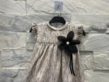 "Girls Floral Printed Flared Dress – cream"