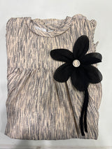 "Girls Floral Printed Flared Dress – cream"