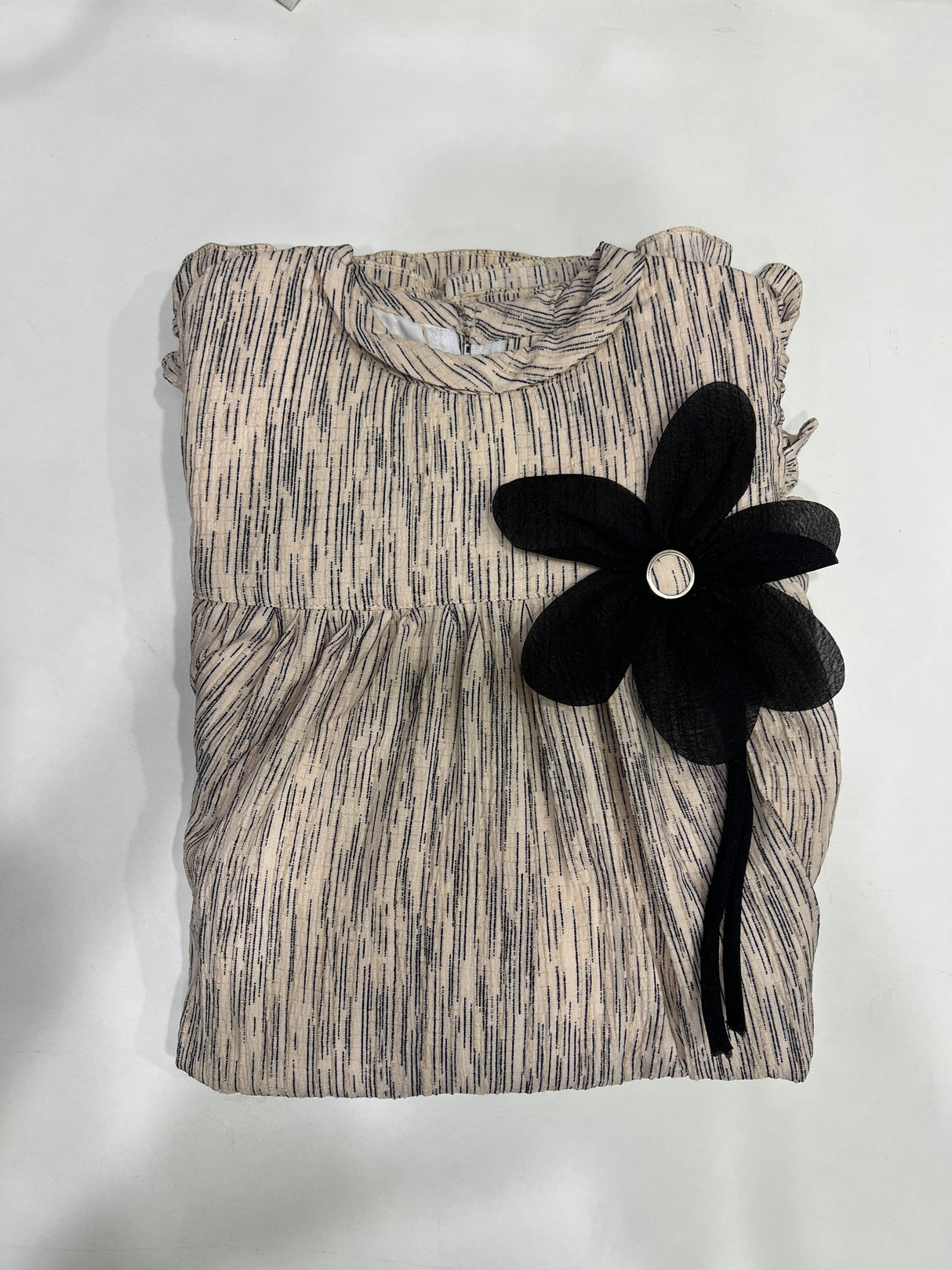"Girls Floral Printed Flared Dress – cream"