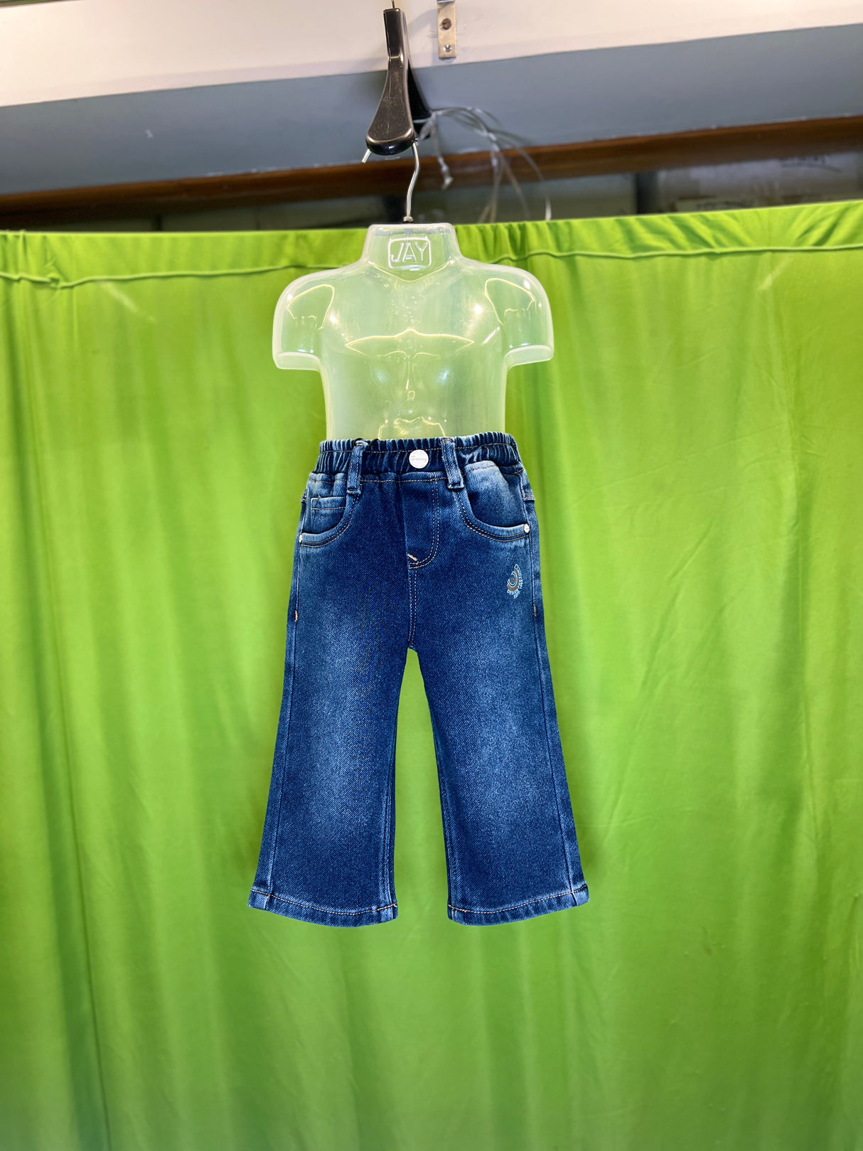 Boys' Dark Blue Straight Fit Denim Jeans with Contrast Khaki Belt