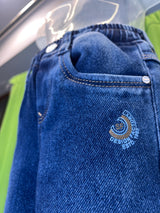 Boys' Dark Blue Straight Fit Denim Jeans with Contrast Khaki Belt