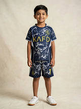 Boys Navy Blue Printed Sports Coordinate Sets
