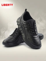 Liberty Force 10 Classic Black Lace-Up School Shoes.