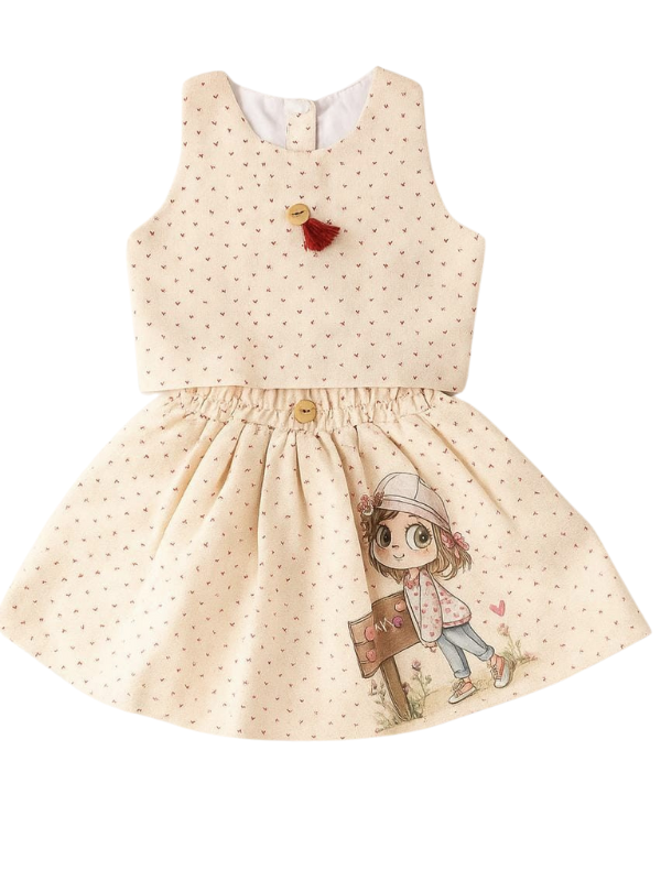 Girls' Mint Green Smiley Face Crop Set