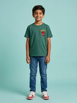 Boys Green Spider-Man Graphic Cotton T-Shirt