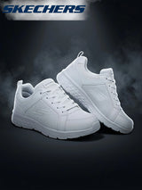Skechers Essential Lace-Up School Shoes - White.