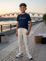 Boys' Classic Cream Comfort-Fit Track Pants