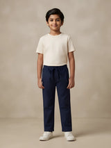Black cotton blend pant for boys ideal for ethnic and casual wear.