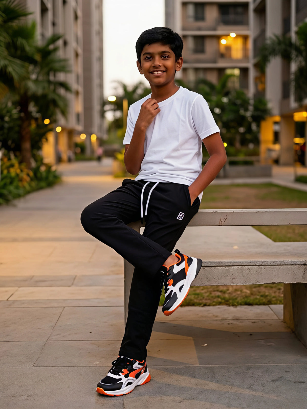 Trepo Boys Premium Black Trackpants