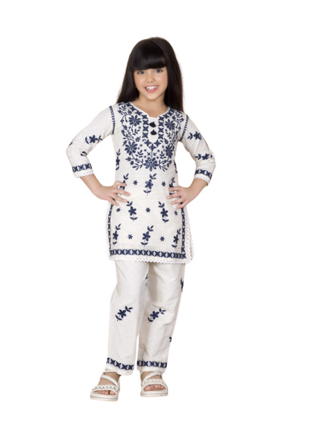 Girls' Pink & Orange Sharara Set