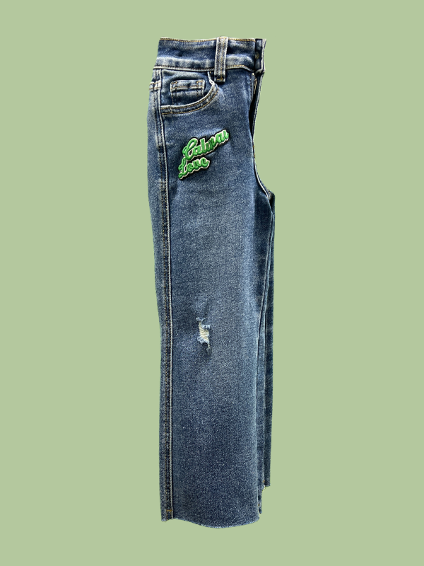 Girls’ Cactus & Flower Patch Wide-Leg Jeans