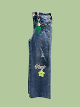 Girls’ Cactus & Flower Patch Wide-Leg Jeans