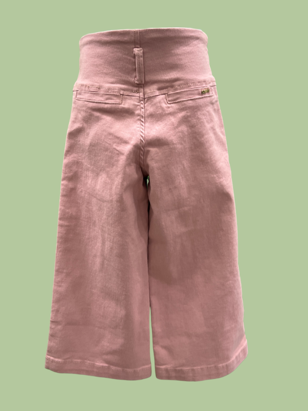 Girls' Peach Cropped Wide-Leg Pants