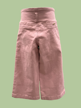 Girls' Peach Cropped Wide-Leg Pants