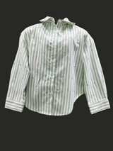 Girls' Green Striped Sequin Shirt