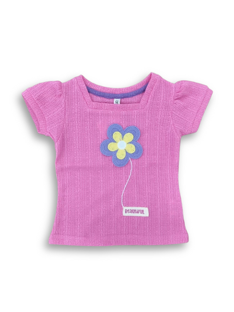 Girls' Brown Boho Floral Crop Top