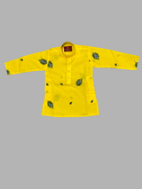 Boys' Yellow Printed Kurta Pajama Set –Festive Wear