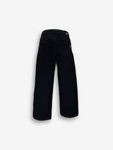 Girls' Black Wide-Leg Butterfly Graphic Jeans