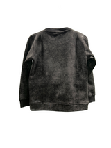 Black boys' short-sleeve T-shirt with a large, tan and brown "GUCCI" inspired graphic and a detailed bee design with shimmering rhinestone pyramid accents below it