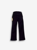 Girls' Black Flare Jeans with Graphic Text