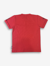 Boys' Red Textured "AFTER WORK" Graphic T-Shirt