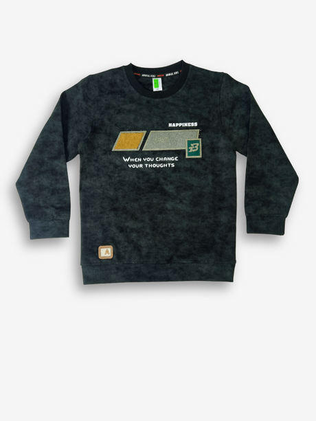 Boys' Dark Gray Acid Wash Graphic Sweatshirt