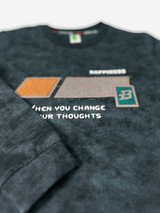 Boys' Dark Gray Acid Wash Graphic Sweatshirt