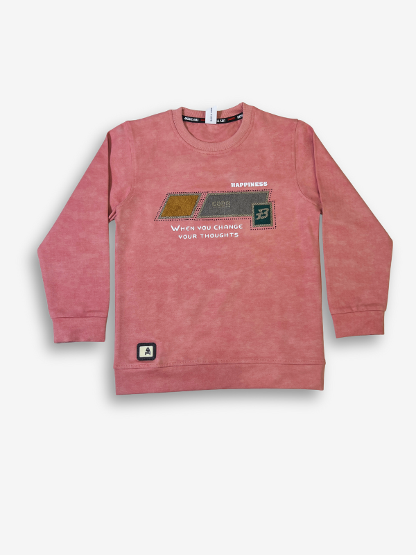 Boys' Dusty Rose Acid Wash Graphic Sweatshirt