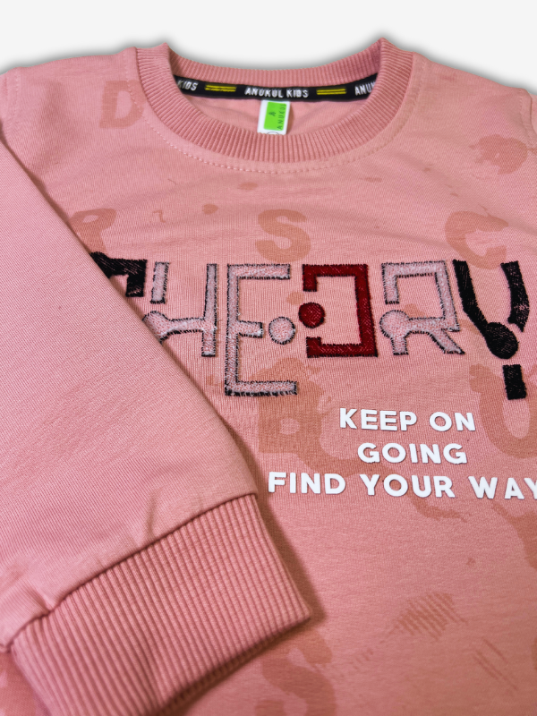 Boys' Dusty Pink "THEORY" Graphic Sweatshirt