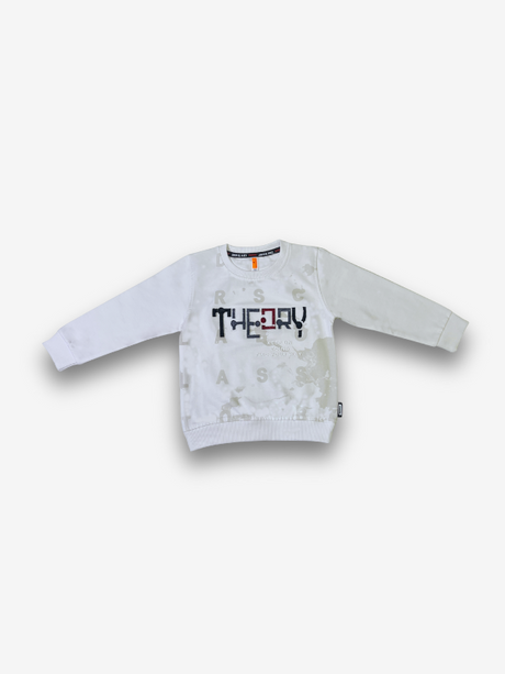 Boys' White "THEORY" Graphic Sweatshirt