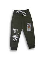 Boys' Olive Green Graphic Jogger Pants